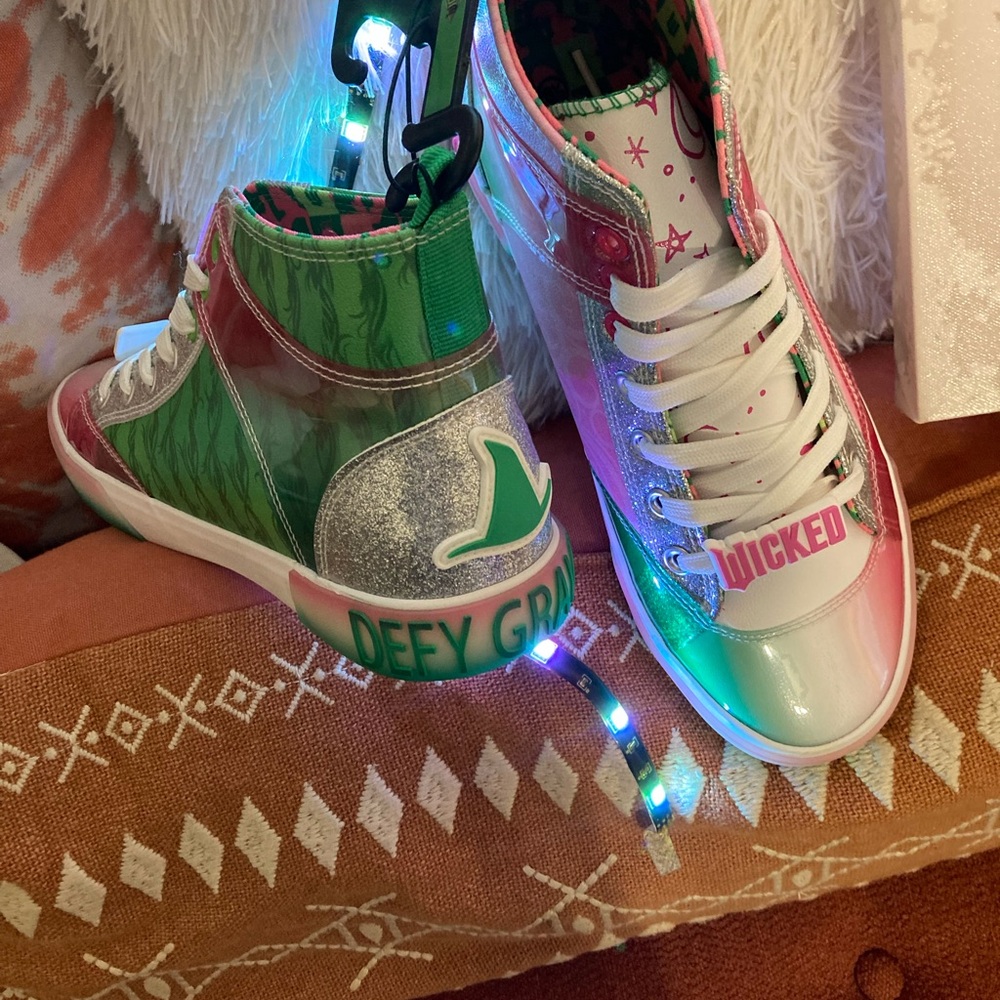 Women Wicked High-Top Sneakers - Green, Pink, Silver